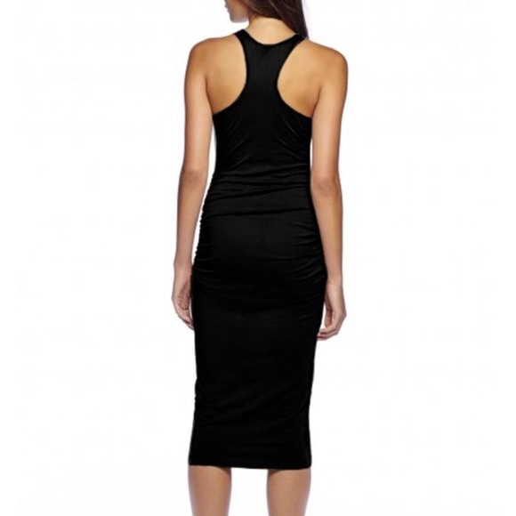 black racerback midi dress
